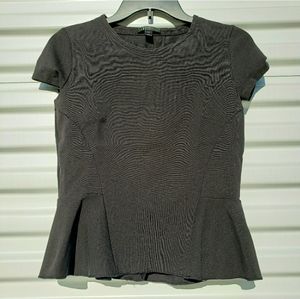 J. Crew black short sleeved fitted peplum top